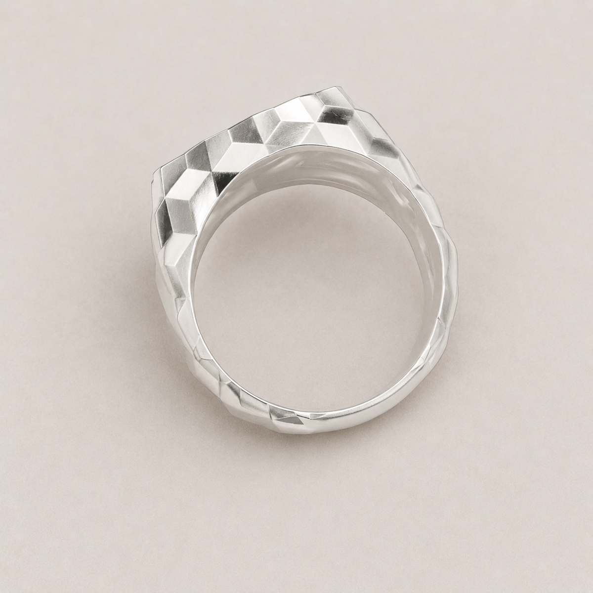 Polygonal Silver Ring