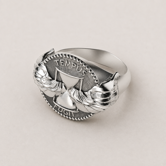 Tempus Fugit Silver Ring