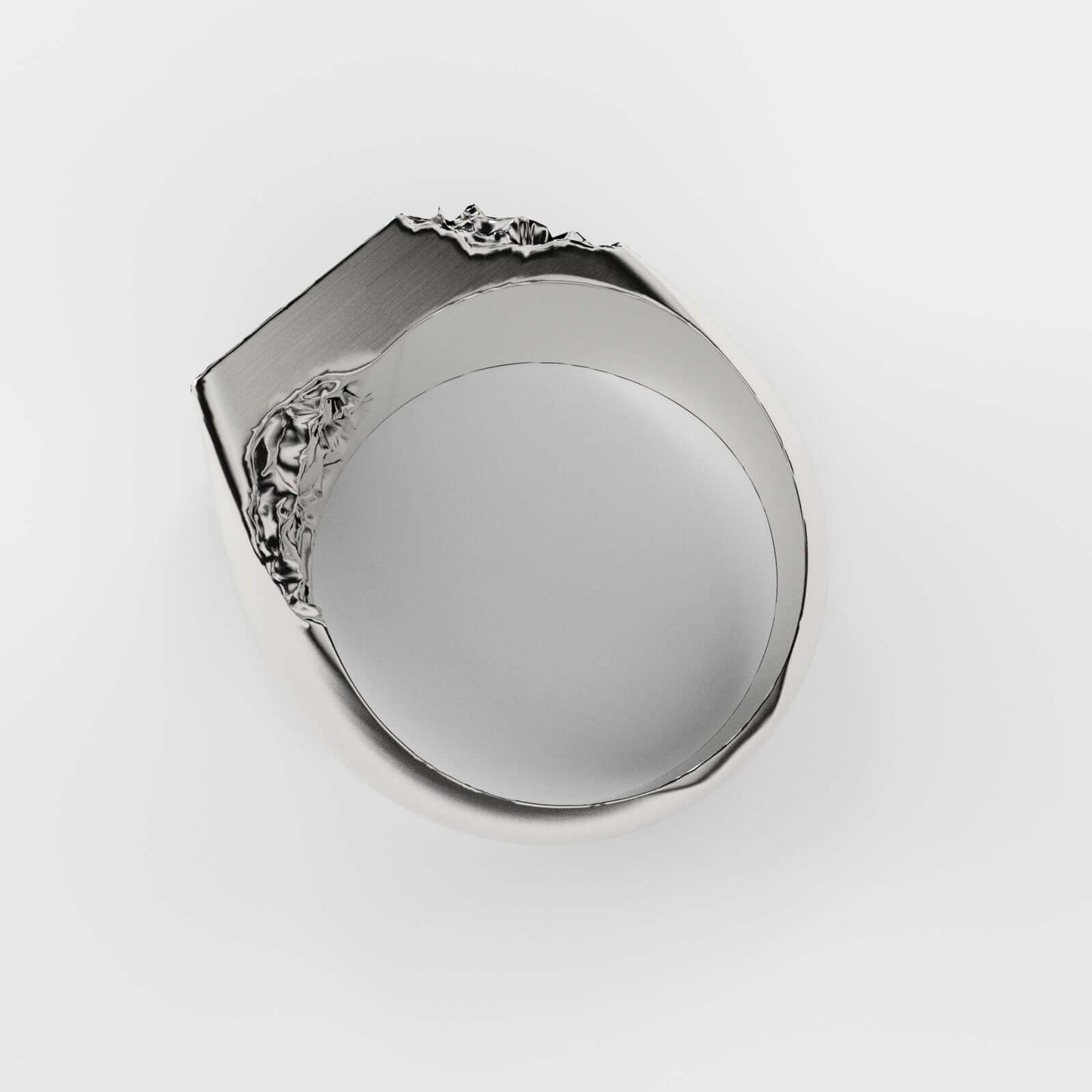 Fracti silver signet ring
