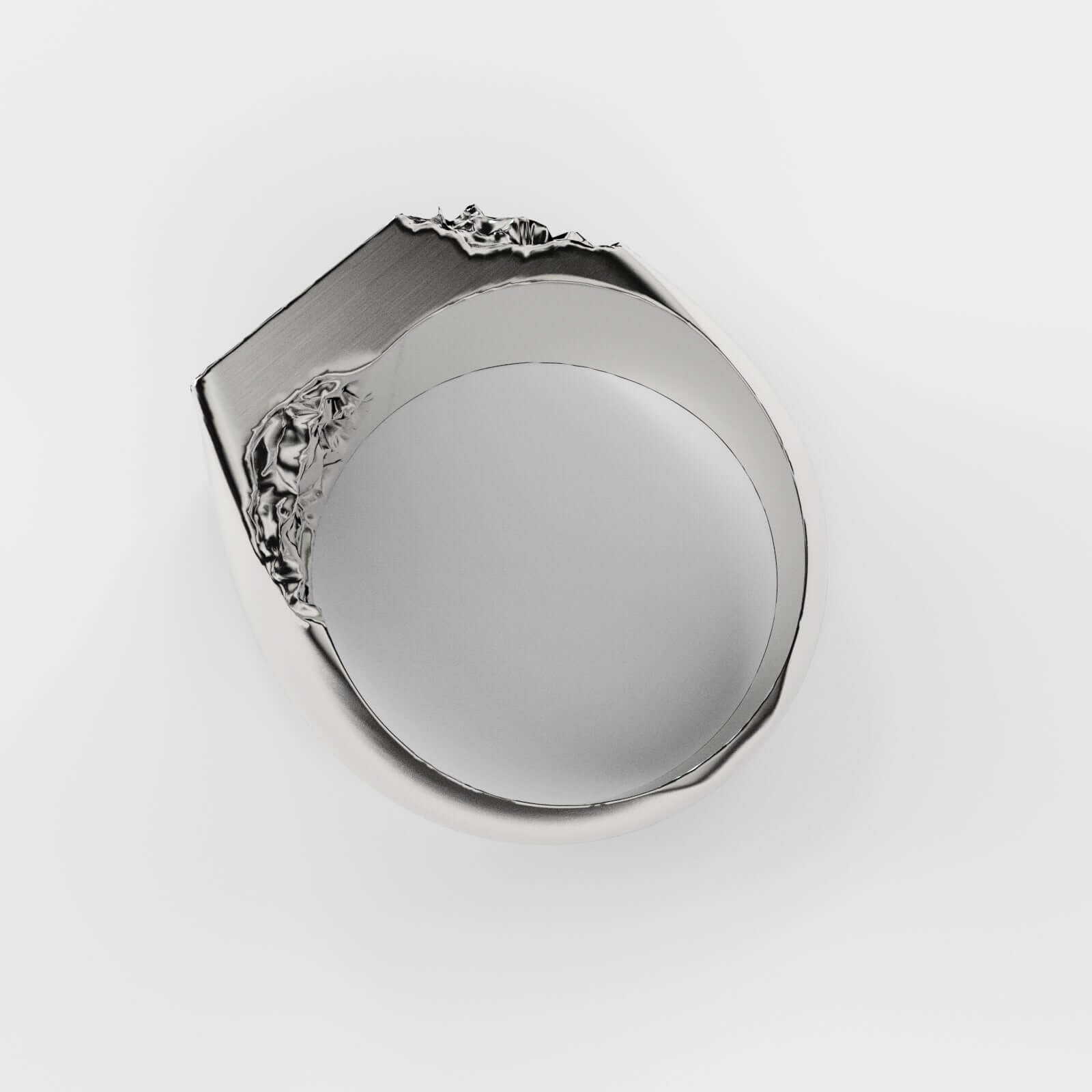 Fracti silver signet ring