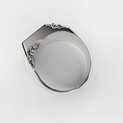 Fracti silver signet ring