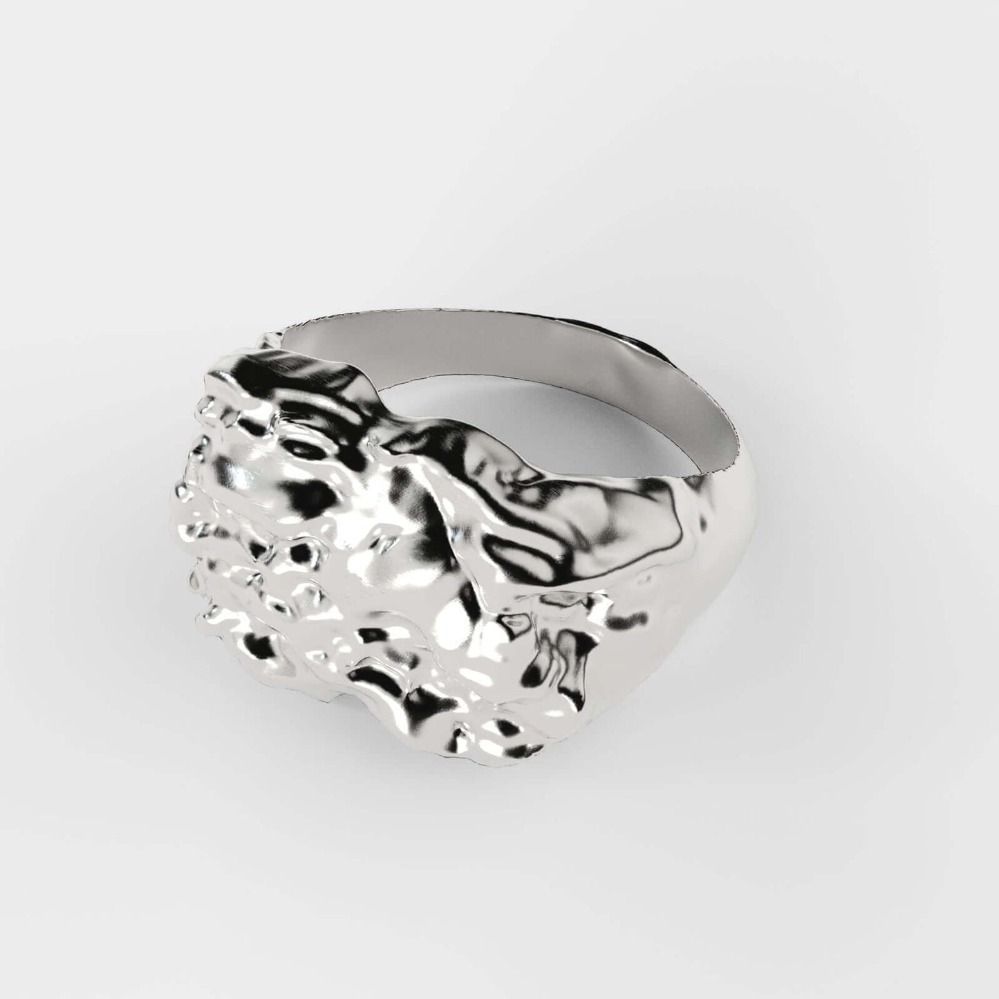Rock silver ring