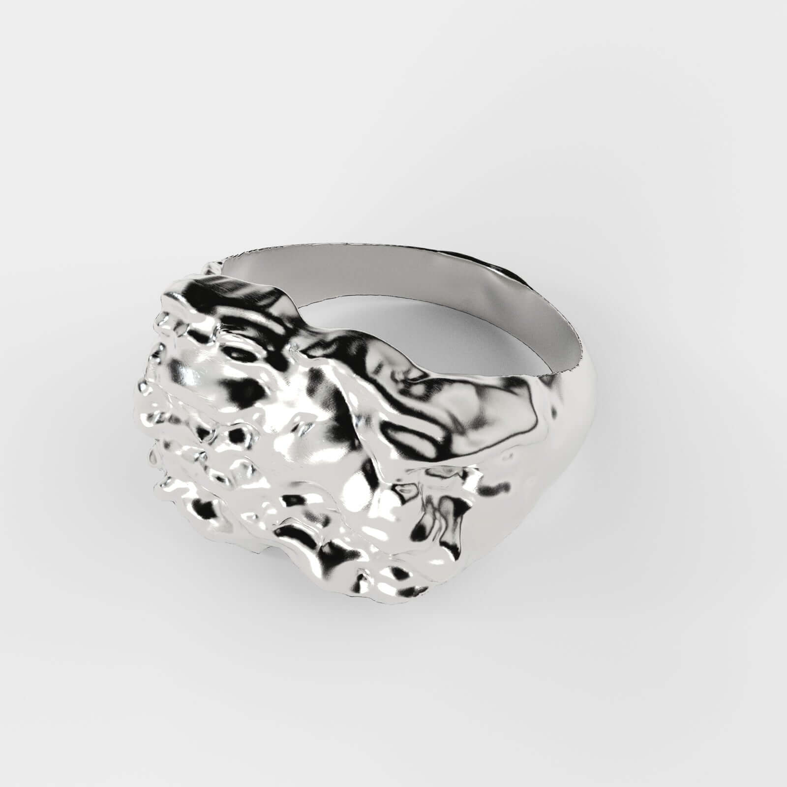 Rock silver ring