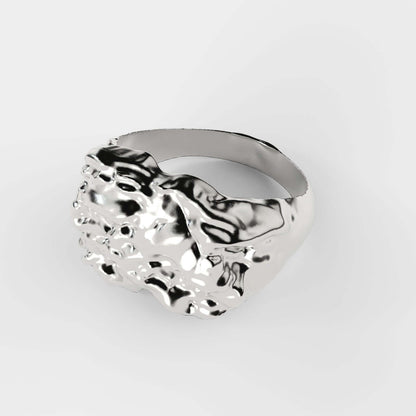 Rock silver ring