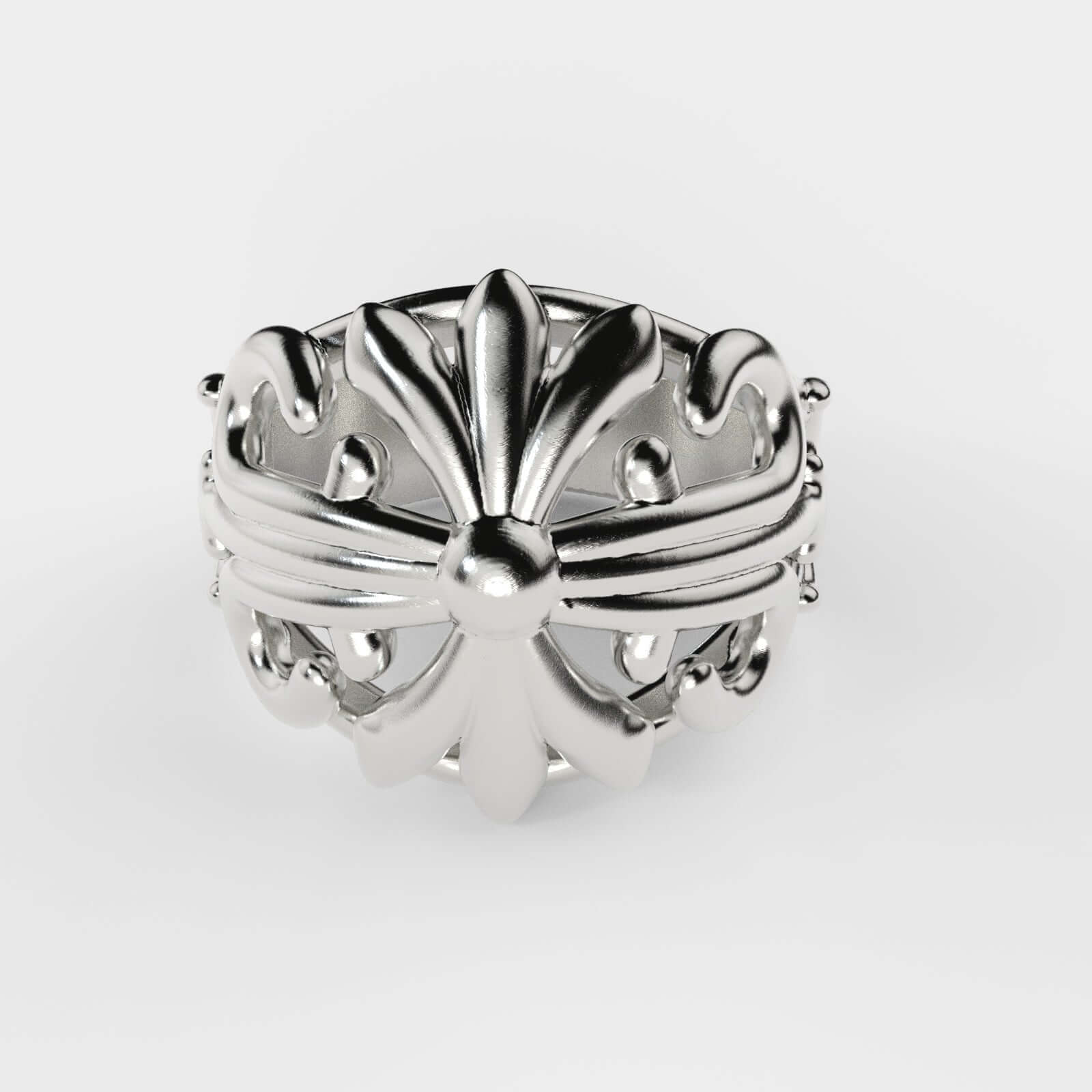 Anillo Plata de diseño en cruz