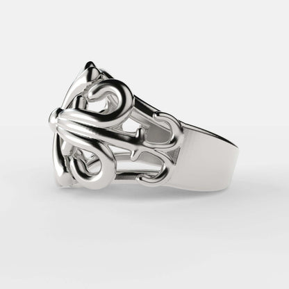 Anillo Plata moderno con cruz