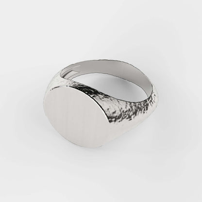 Textured Silver Signet Ring